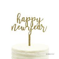 Andaz Press Holiday Acrylic Cake Toppers, Gold Glitter, Happy New Year, 1-Pack, 2017 2018 2019 2020 N8