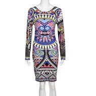 Morecome Women Bodycon Slim Long Sleeve Party Cocktail Pencil Mini Dress (M, Multicolor) N8