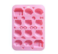Yunko 12 Cavity Pig Silicone Chocolate Fudge Dessert Candy Jelly Mold N2