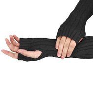 Long Fingerless Gloves,Morecome Winter Wrist Arm Hand Warmer Knitted Mitten (Black) N22