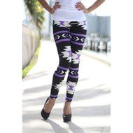PHOTNO Casual Women Lady Skinny Geometric Print Stretchy Jegging Pants Slim Leggings N89