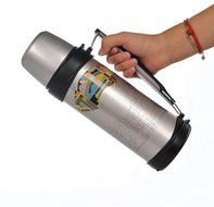 Haers - 34OZ Double-Walled Stainless Steel, Vacuum Insulated Portable Water Carafe with Collapsible Handle N7
