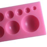 LYNCH Different Size Round Bead Shape 3D Silicone Mold for Wedding Cake Decoration,Pink N3