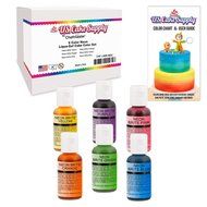 12 Color-US Cake Supply&reg; by Chefmaster Liqua-Gel Paste Cake Color Set - The 12 Most Popular Colors in 0.75 fl.... N22