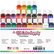 12 Color-US Cake Supply&reg; by Chefmaster Liqua-Gel Paste Cake Color Set - The 12 Most Popular Colors in 0.75 fl.... N24