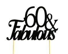 All About Details Black 60-&amp;-fabulous Cake Topper N3