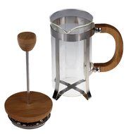 Gourmet 2 Cup Stainless Steel, Glass, and Bamboo French Press Coffee Brewer N3