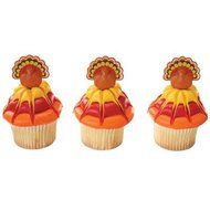 Thanksgiving Turkey Cupcake Picks - 24 pc