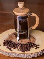 Gourmet 2 Cup Stainless Steel, Glass, and Bamboo French Press Coffee Brewer N5