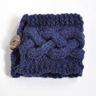 Gift Under 10, Stocking Stuffer, Teacher Gifts, Cabled cup cozy, mug hugger, coffee warmer, cup cozy Navy Blue N2