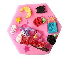 Fashionclubs Silicone Halloween Pumpkins Skull Witch Chocolate/Fondant/Candy Mold Mould N3