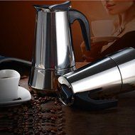 Stainless Steel Italy Style Stovetop 2-Cup Espresso Coffee Maker Moka Pot N6