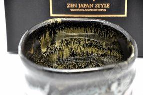 Japanese Mino Yaki ware Matcha Bowl Green Tea 12 / 12 / 9cm (4.7 / 4.7 / 3.5inch)[7360] N2