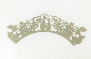 HUAL Cupcake Wrappers 50 Filigree Artistic Bake Cake Paper Cups Cat Lace Laser Cut Liner Baking Cup Muffin Case... N9