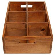 French Country Pinewood 6-Compartment Jewelry Organizer / Board Game Storage Box / Tea Holder - MyGift&reg; N2