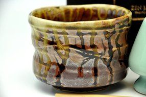 Japanese Mino Yaki ware Matcha Bowl And Tea Ceremony Set Green Tea 11 / 11 / 8cm (4.3 / 4.3 / 3.1inch)[7365] N4