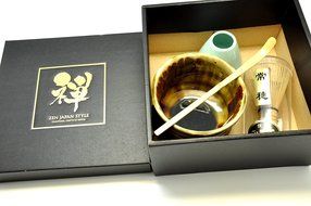 Japanese Mino Yaki ware Matcha Bowl And Tea Ceremony Set Green Tea 11 / 11 / 8cm (4.3 / 4.3 / 3.1inch)[7365] N5