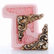 Victorian Corner Scroll Work Silicone Mold Food Safe Fondant, Chocolate, Candy, Resin, Polymer Clay, Craft, Jewelry... N7