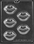 CybrTrayd V175 Lips Cookie Chocolate Candy Mold, Clear
