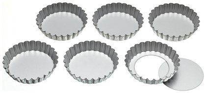 10cm Set Of 6 Loose-bottom Tart Tins N2