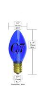 7 Watt C7 Transparent Outdoor Patio Party Christmas Novelty Replacement Bulbs, 25 Pack (Red) N22