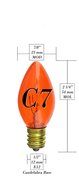 7 Watt C7 Transparent Outdoor Patio Party Christmas Novelty Replacement Bulbs, 25 Pack (Red) N25