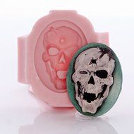Gothic Skull Cameo Silicone Mold Food Safe Fondant, Chocolate, Candy, Resin, Polymer Clay, Jewelry, Craft Mold N11