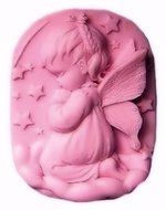 1Pcs Angel Cherub Girl Praying Silicone Mold Pink Silicone Mold Sugarcraft Cake Decorating Tools Baking Fondant... N2