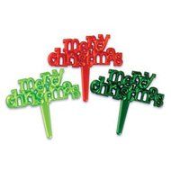144 ~ Merry Christmas Picks ~ Designer Cake/Cupcake Topper ~ New!!!!!