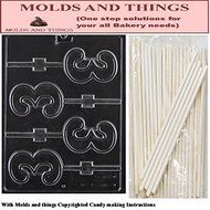 Number 3 Lolly numbers and letters Chocolate candy mold &copy; Molding Instruction+ 25 Lollipop sticks
