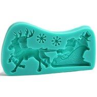 Martha Art Craft - Sugarcraft Decorating Kit - Christmas Molds Silicone Theme Santa Claus Sleigh Molds (Random... N2