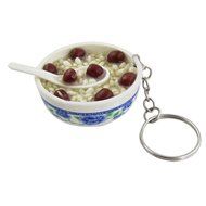 Ormosia Sticky Rice Bowl Shape Pendant Keyring Keychain N2