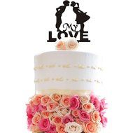 Ecape Acrylic Wedding Cake Toppers Custom Love You More Cake Toppers Cake Decoration Black Pack of 1 N13