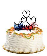 Ecape Acrylic Wedding Cake Toppers Custom Love You More Cake Toppers Cake Decoration Black Pack of 1 N19