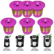 6-Pack Reusable Gold Plated Mesh Coffee Filters For Keurig 2.0 and 1.0 Brewers Fits K200/K250, K300/K350, K400... N3