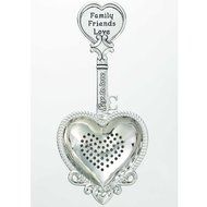 Keys to Love Heart Shaped Tea Strainer with Drip Tray - By Ganz N2