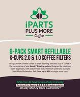 6-Pack Reusable Gold Plated Mesh Coffee Filters For Keurig 2.0 and 1.0 Brewers Fits K200/K250, K300/K350, K400... N4