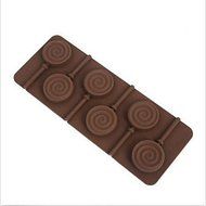Sher 1PCS6 lattices in circles chocolate molds Round Shape Lollipop Silicone Mold, Jelly, Chocolate, Soap ,Cake... N4