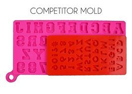 Silicone Alphabet Letter and Number Mold, Uppercase Letters and Numbers. Use with fondant, gum paste, chocolate... N5