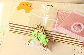 ONOR-Tech 100 PCS Lovely Cute Bowknot OPP Self Adhesive Cookie Bakery Candy Biscuit Roasting Treat Gift DIY Plastic... N58