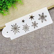 Y&amp;XL&amp;H Snowflake Cake and Cookie Stencil, Xmas Celebration Design Stencils, Fondant Cake Decorating Tools N2