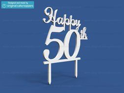 Original Cake Toppers Happy 50th - Black N3