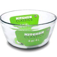 Kitchen Classics 4 Quart Mix &amp; Measure Glass Mixing Bowl