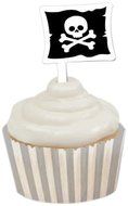 Creative Converting Pirate Parrty Cupcake Pick Decorations with Matching Baking Cup Wrappers, 12 Count
