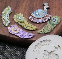 Yunko Peacock Feathers Shape Silicone Cupcake Decorating Fondant Cake Chocolate Candy Mold N3