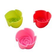 Fanhesheng 10pcs 3CM Silicone Rose Muffin Cookie Cup Cake Baking Mold Chocolate Jelly Maker Mould N2