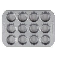 Farberware Nonstick Bakeware 12-Cup Mini Muffin and Cupcake Pan, Gray N2