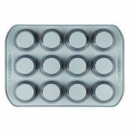 Farberware Nonstick Bakeware 12-Cup Mini Muffin and Cupcake Pan, Gray N3
