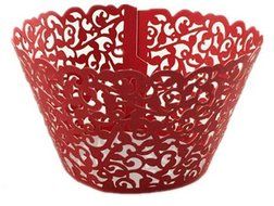 Sharing Star 100 Pieces Filigree Artistic Muffin Case Cupcake Paper Cup Liner Little Vine Lace Laser Cupcake Wrappers... N13