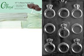 Cybrtrayd W051 Engagement/Wedding Ring Wedding Chocolate Candy Mold with Exclusive Cybrtrayd Copyrighted Chocolate... N4